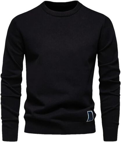 Men's V-Neck Solid Color Long Sleeved Warm Sweater Casual Loose and Simple Pullover Sweater in Saudi Arabia