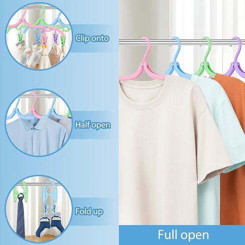 16 Pcs Portable Travel Hangers for Cruise Ship Essentials 2025, Plastic Folding Foldable Hangers Clothes Drying Rack Travel Accessories for Suitcase, RV, Camping, Flying, Hotel, Road Trip (Black) in Kuwait