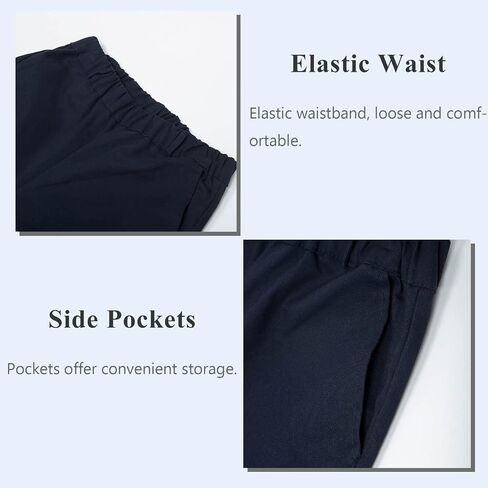 LittleSpring Boys Uniform Shorts Navy Pull On Flat Front School Performance Shorts Size 12 in Saudi Arabia