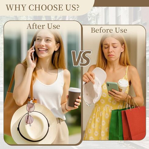 Magnetic Hat Clip for Travel on Bag, Strong Hold Hat Holder for Beach Cruise and Cabin Essentials, Secure Hanging for Hats and Sunglasses, Lightweight Portable Bag Accessory(Brown) in Kuwait