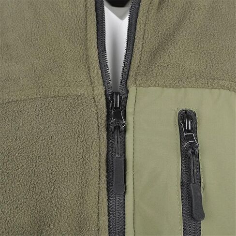 Men's Stand Up Collar Fleece Spliced Outdoor Jacket Solid Color Casual Simple Workwear Jacket in Saudi Arabia