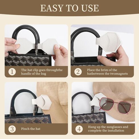 Magnetic Hat Clip for Travel on Bag, Strong Hold Hat Holder for Beach Cruise and Cabin Essentials, Secure Hanging for Hats and Sunglasses, Lightweight Portable Bag Accessory(Brown) in Kuwait