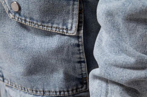 Men's Collar Lambhair Patchwork Denim Jacket Solid Color Casual Loose Thick Warm Denim Jacket in Saudi Arabia