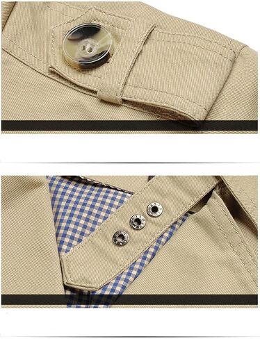 Men's Collar Double Breasted Workwear Trench Coat Solid Color Casual Loose Outdoor Trench Coat in Saudi Arabia
