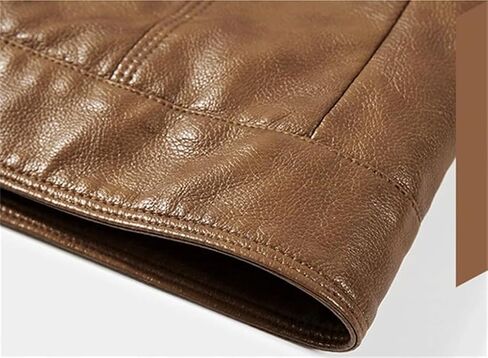 Men's Standing Collar PU Imitation Leather Slim Fit Motorcycle Jacket Solid Color Casual Slim Fit Jacket in Saudi Arabia