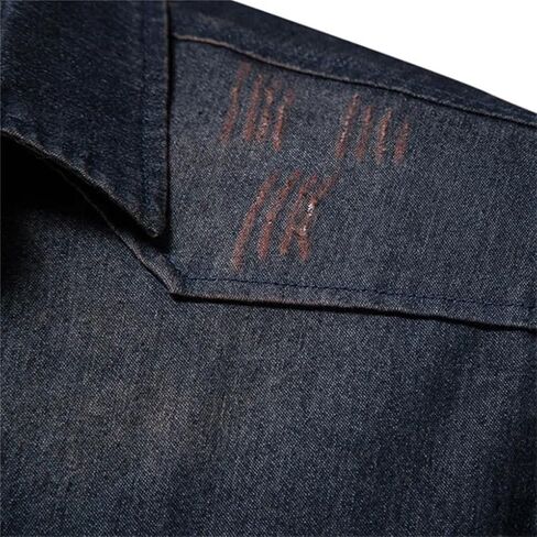 Men's Collar Single Breasted Long Sleeved Denim Shirt Solid Color Casual Slim Fit Denim Jacket in Saudi Arabia