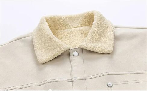 Men's Collar Lambhair Splicing Thick Coat Solid Color Casual Loose Outdoor Pocket Splicing Coat in Saudi Arabia