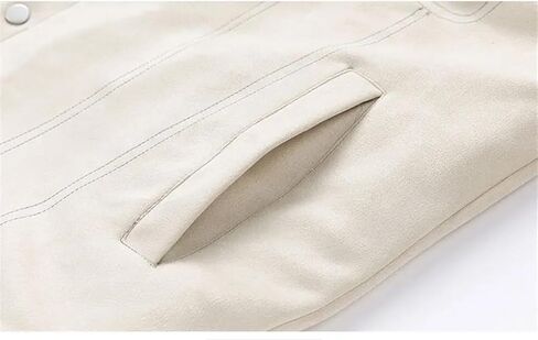 Men's Collar Lambhair Splicing Thick Coat Solid Color Casual Loose Outdoor Pocket Splicing Coat in Saudi Arabia