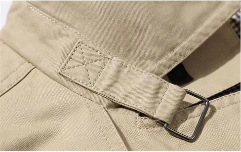 Men's Lapel Double Breasted Spliced Trench Coat Solid Color Casual Slim Fit Jacket in Saudi Arabia