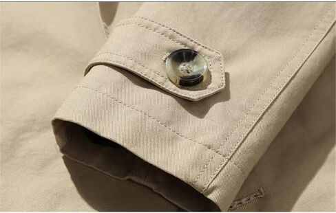Men's Lapel Double Breasted Spliced Trench Coat Solid Color Casual Slim Fit Jacket in Saudi Arabia