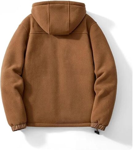 Men's Jacket Fleece Lamb Wool Liner Thicken Warm Coats Outdoor Thermal Hooded Windbreaker Big Size Casual Jackets in Saudi Arabia