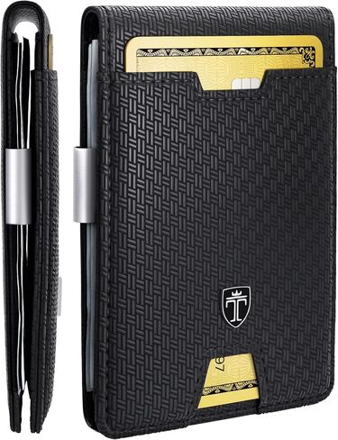 TRAVANDO Mens Slim Wallet with Money Clip AUSTIN RFID Blocking Bifold Credit Card Holder for Men with Gift Box in Saudi Arabia