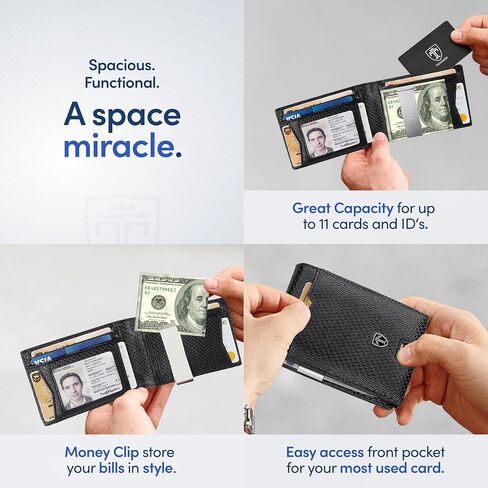 TRAVANDO Mens Slim Wallet with Money Clip AUSTIN RFID Blocking Bifold Credit Card Holder for Men with Gift Box in Saudi Arabia