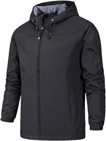 Men's Hooded Minimalist Slim Fit Coat Solid Color Casual Business Outdoor Jacket in Kuwait