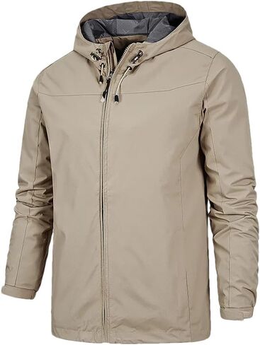 Men's Hooded Minimalist Slim Fit Coat Solid Color Casual Business Outdoor Jacket in Kuwait
