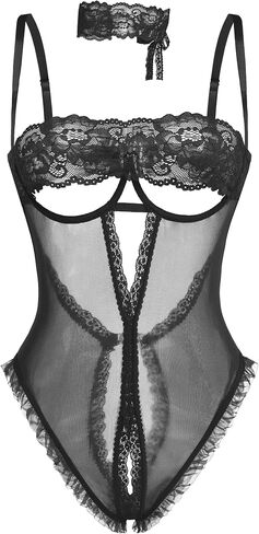 Avidlove Sexy Lingerie for Women Lace V Neck Teddy Lingerie One Piece Mini Bodysuit Exotic BabyDoll in Saudi Arabia