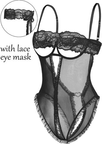 Avidlove Sexy Lingerie for Women Lace V Neck Teddy Lingerie One Piece Mini Bodysuit Exotic BabyDoll in Saudi Arabia