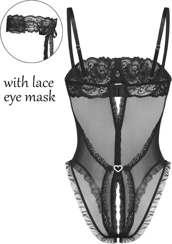 Avidlove Sexy Lingerie for Women Lace V Neck Teddy Lingerie One Piece Mini Bodysuit Exotic BabyDoll in Saudi Arabia
