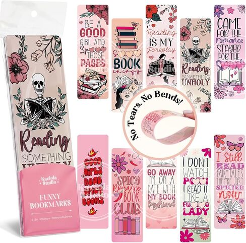 10 عبوات من الإشارات المرجعية الرومانسية، إشارة مرجعية للقصص الخيالية الحارة مع شرابات، إشارات مرجعية مضحكة للنساء والرجال، محبي الكتب، علامات الصفحات للطلاب والمدرسين الذين يقرؤون، هدية قارئ الرومانسية مصنوعة يدويًا in Kuwait