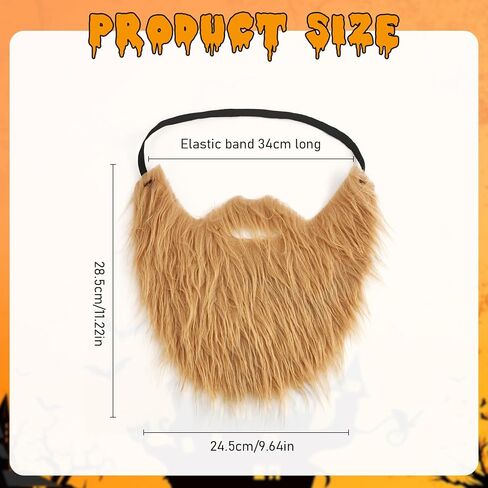 J.CARP Fake Beard and Eyebrows Self Adhesive, Novelty Facial Hair, Performances Props for Cosplay Costume Halloween and Festival Party Brown in Saudi Arabia