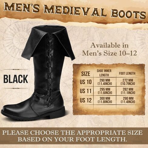 Ramede Medieval Pirate Boots Men Renaissance Boots Halloween Gothic Viking Costume Shoes Footwear for Cosplay in Saudi Arabia
