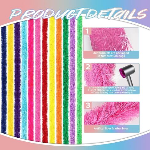 24pcs Feather Boas Bulk Artificial Fluffy Boas Costume Decor for Halloween Wedding Christmas Tea Party Supplies in Kuwait