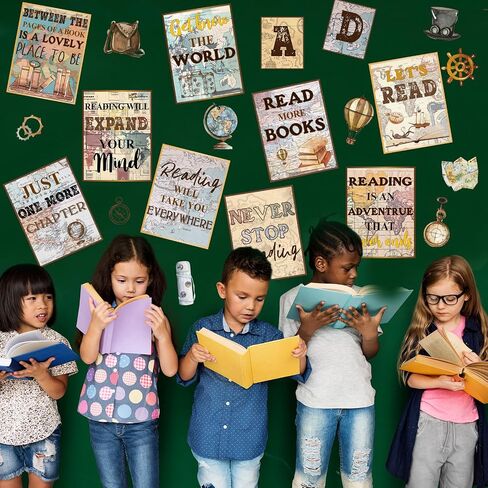 35Pcs Outer Space Reading Classroom Bulletin Board Decorations Motivational Posters Planet Astronaut Rocket Cutouts for School Daycare Library Reading Corner Wall Decor in Saudi Arabia