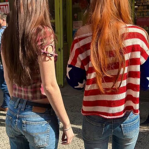 Women Amrican Flag Sweater Top Bat Sleeve Off Shoulder Loose Knitted Shirt Vintage 4th of July Patriotic Knitwear in Kuwait
