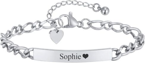 Personalized Matching Bracelet for Couple - Free Engraving Custom Couples Bracelets,Hypoallergenic Adjustable Stainless Steel Long Distance Relationship Jewelry,Promise Bracelet Gifts for Him and Her in Kuwait
