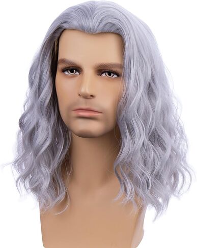 Boys Black Wig Child Long Black Wigs for Boys Kids Curly Wavy Wig Kids Daily Party Halloween Synthetic Wigs in Kuwait