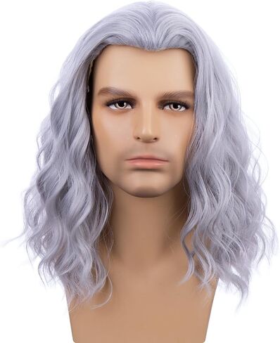 Boys Black Wig Child Long Black Wigs for Boys Kids Curly Wavy Wig Kids Daily Party Halloween Synthetic Wigs in Kuwait