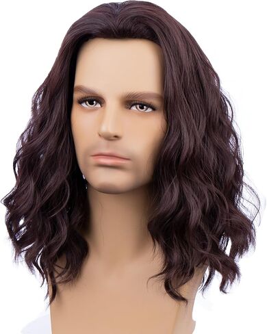Boys Black Wig Child Long Black Wigs for Boys Kids Curly Wavy Wig Kids Daily Party Halloween Synthetic Wigs in Kuwait
