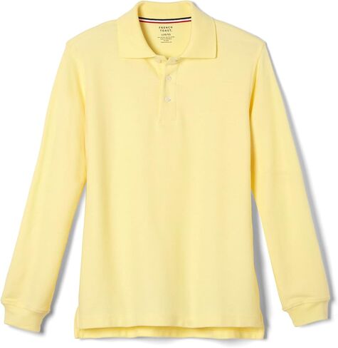 French Toast Pique Polo School Uniform Shirt with Long Sleeves for Boys and Girls in Saudi Arabia
