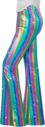Nawgut Sequin Flare Pants Sparkly Glitter High Waisted Bell Bottoms Leggings Party Disco Clubwear for Women in Kuwait