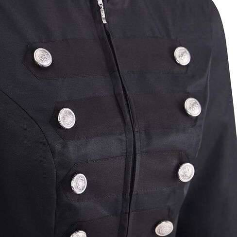Womens Steampunk Breasted Jacket Military Drummer Parade Jacket Womens Vintage Punk Coats in Kuwait