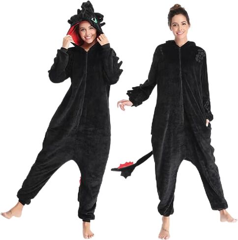 Men Women Pajamas Dragon Animal Shoes Onesie Cosplay Costume Christmas Halloween Pajamas Zipper Jumpsuit in Saudi Arabia