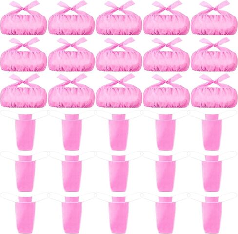Geyoga 100 PCS مجموعة ملابس داخلية يمكن التخلص منها ، حمالات الصدر والسراويل الداخلية للسبا ، رذاذ الملابس الداخلية بدون حمالات in Kuwait