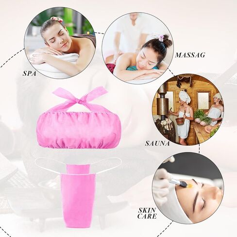Geyoga 100 PCS مجموعة ملابس داخلية يمكن التخلص منها ، حمالات الصدر والسراويل الداخلية للسبا ، رذاذ الملابس الداخلية بدون حمالات in Kuwait