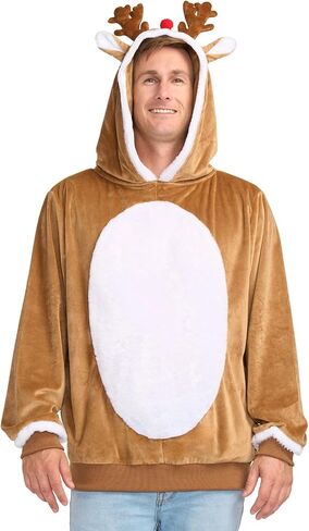 Tipsy Elves Men's Hooded Ugly Christmas Sweaters - Funny and Tacky Embellished Christmas Hoodies for Men in Kuwait