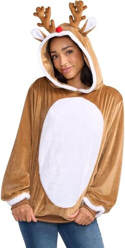 Tipsy Elves Men's Hooded Ugly Christmas Sweaters - Funny and Tacky Embellished Christmas Hoodies for Men in Kuwait
