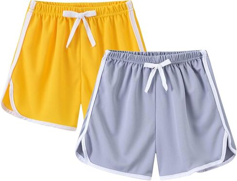 2 Pack Toddler Girls Cotton Athletic Shorts 𝐃olphin Active Gym Workout Beach Shorts Jogger Pants Kids Summer Clothes in Saudi Arabia