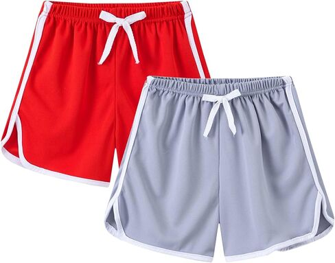 2 Pack Toddler Girls Cotton Athletic Shorts 𝐃olphin Active Gym Workout Beach Shorts Jogger Pants Kids Summer Clothes in Saudi Arabia