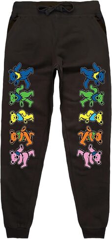 Ripple Junction Grateful Dead Band Men's Jogger Sweatpant Colorful Dancing Bears Officially Licensed in Saudi Arabia