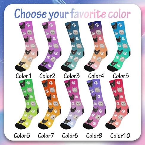 Custom Face Socks with Photo Novelty Crew Socks, Personalized Red Hearts Unisex Crew Sock Gifts for Men Women Made in USA in Saudi Arabia