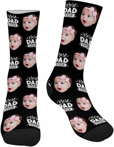 Custom Personalized Photo Pet Face Socks, Cat and Dog Tracks Paws Bones Crew Socks with Picture for Men Women in Saudi Arabia