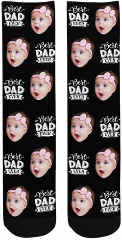 Custom Personalized Photo Pet Face Socks, Cat and Dog Tracks Paws Bones Crew Socks with Picture for Men Women in Saudi Arabia