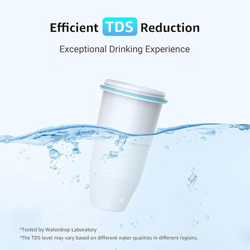 فلاتر مياه بديلة معتمدة من NSF/ANSI 42، بديلة لأباريق المياه وموزعاتها، تقلل المواد الصلبة الذائبة، وPFOA/PFOS، والكلور والمزيد (عبوة من قطعتين). in Kuwait