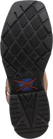 Twisted X Men's 12" Western Work Boot - Safety Alloy Toe Pull-on Boots for MenTan & Burgundy, 10.5 EE in Saudi Arabia