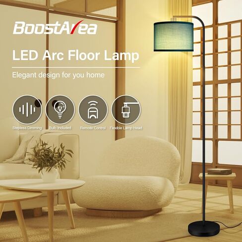 Dimmable Floor Lamp for Living Room,Arc Sofa Lamps with Remote,Stepless Dimmable & Colors Temperature,2700k-6500k,67 In,Flexible Head,Tall Modern Standing Lamp for Bedroom Study Room Office,Blue in Kuwait