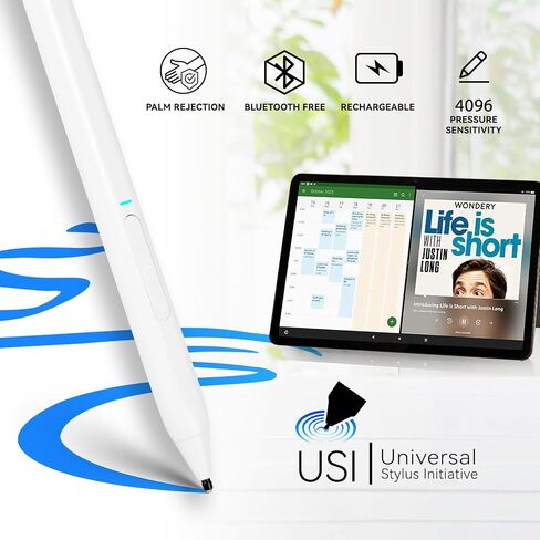 Fire Max 11 Stylus Pen,USI 2.0 Certified Stylus Pencil for Amazon Fire Max 11 Tablet,Palm Rejetion Tilt Function 4096 Pressure Sentivity USI Pen for Lenovo Chromebook Duet/Google Pixel Tablet in Saudi Arabia
